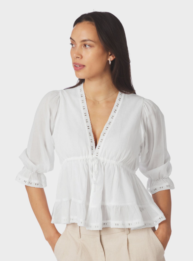 Adelia S Voile Blouse Prouction White