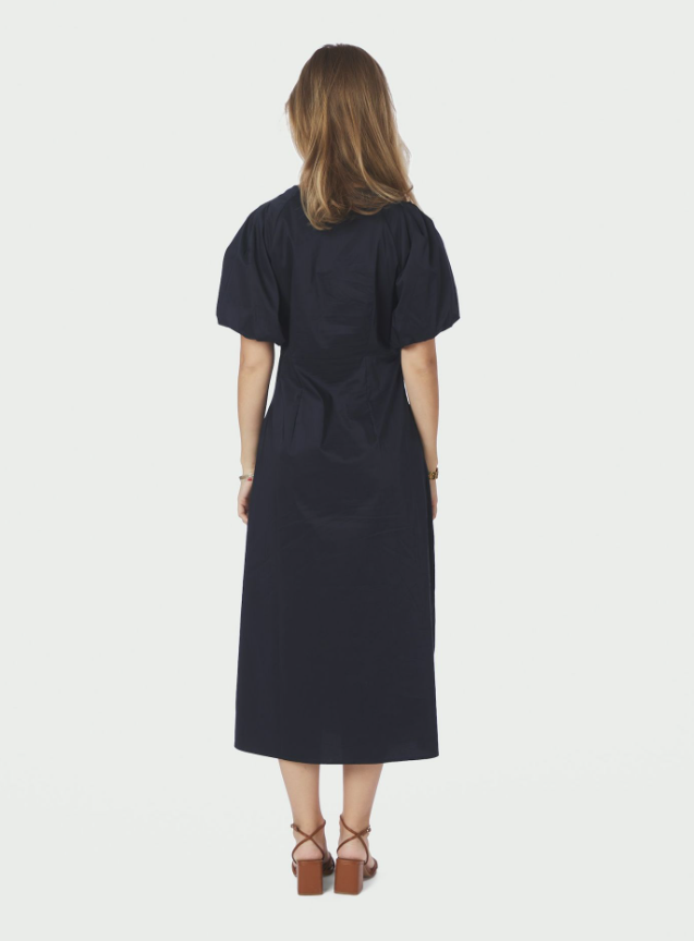 Iliana Poplin Dress Navy
