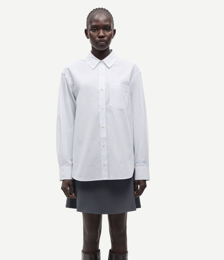 Salova Pocket Shirt 15756 White Pinstripe