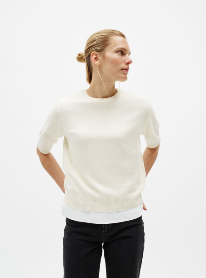 MonikaIW Short Sleeve Vanilla Melange