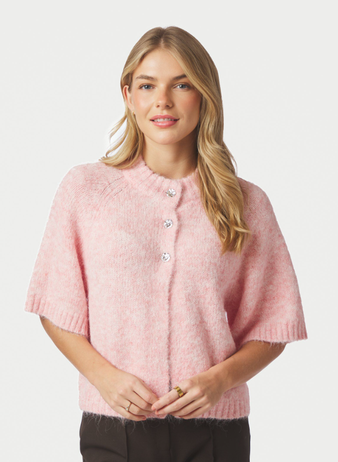 Benuta Fluffy Knit Cardigan Light Pink