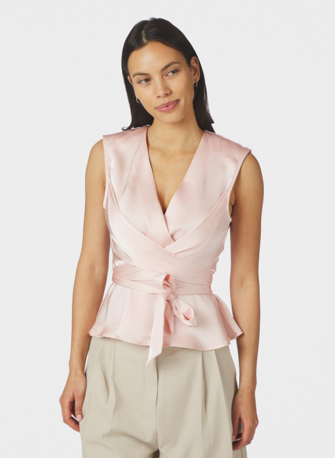 Risetta Heavy Sateen Top Light Pink