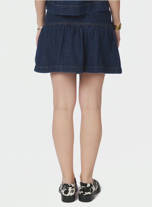 Tipa Denim Frill Skirt Blue