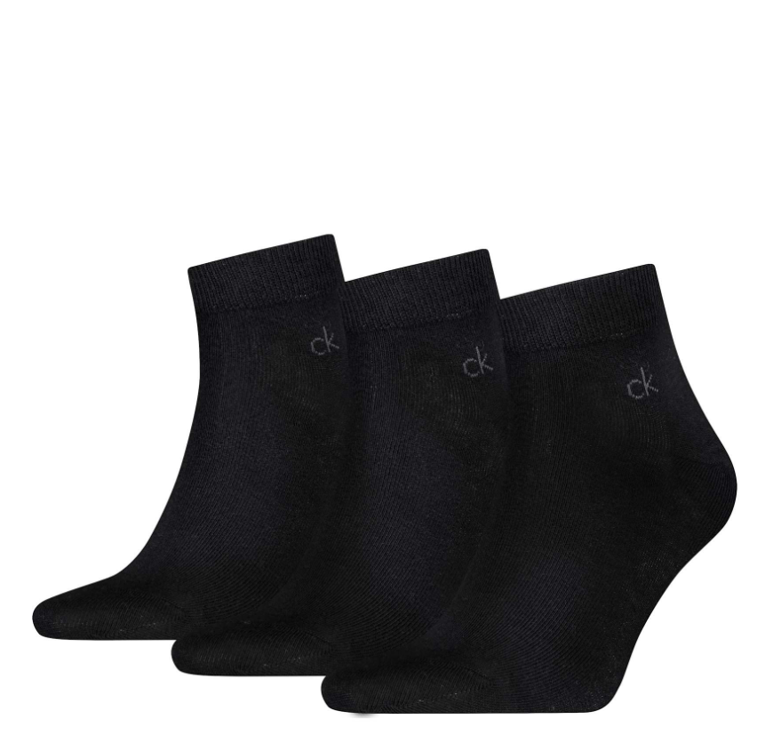 Ck Man 3pk Quarter Sock Black