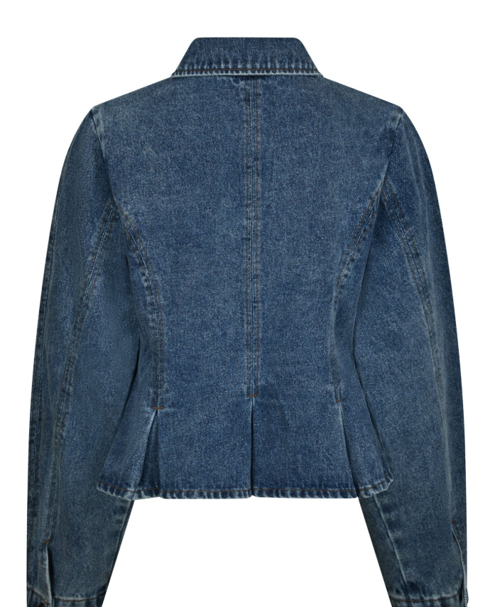 Rivora Denim Peplum Jacket Blue
