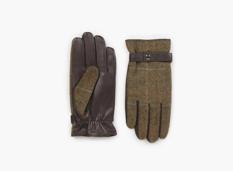 Nohr Tom Wool Leather Gloves Oliven Grønn