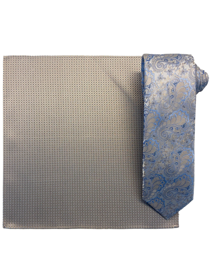 Santi Silkeslips+Lommetørkle Mønstret