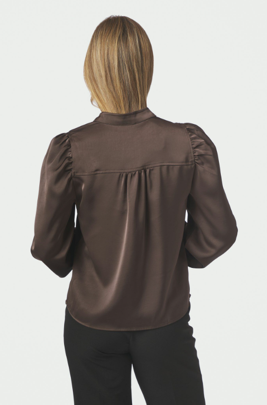 Rosslyn Heavy Sateen Blouse Dark Brown