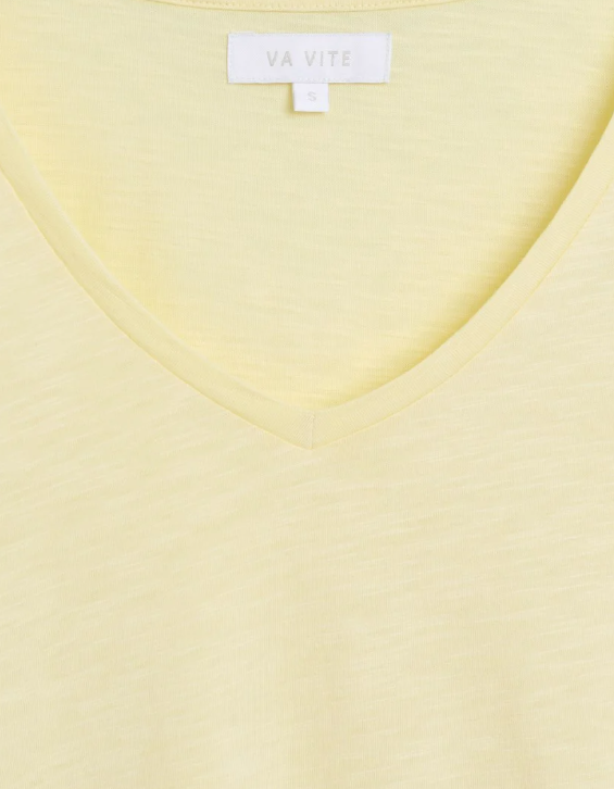 Ava V-Neck T-Shirt Double Cream