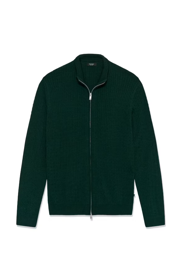 MAmason Cable Cardigan Scarab Melange