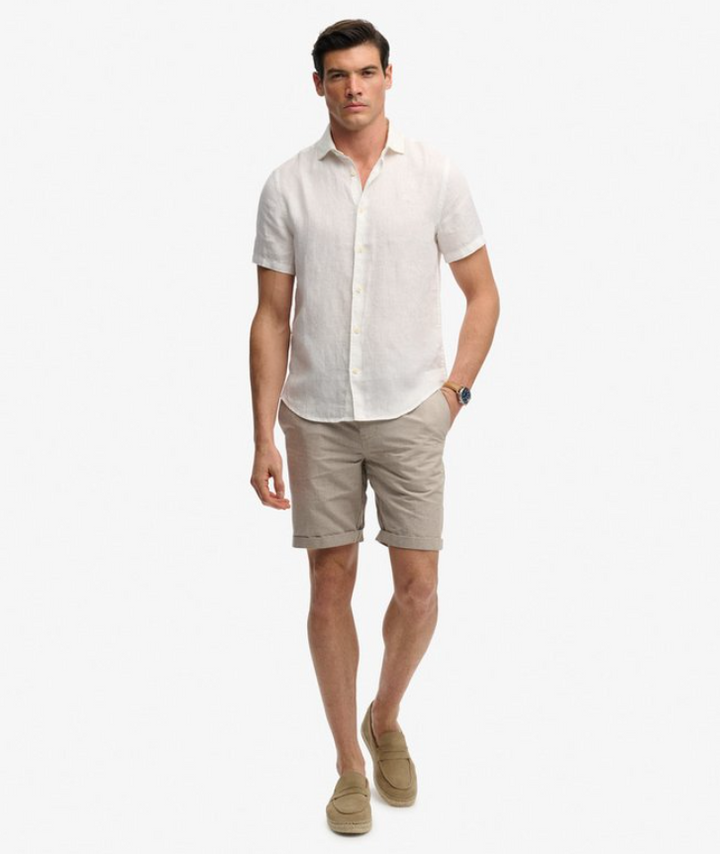 Riviera S/S Linen Shirt Optic