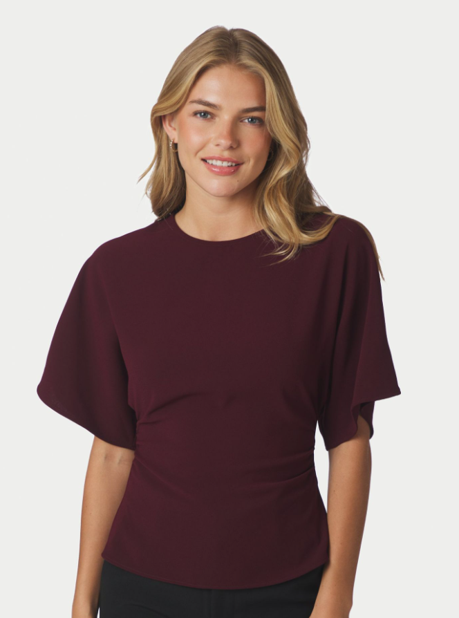 Miriel Drape Blouse Plum