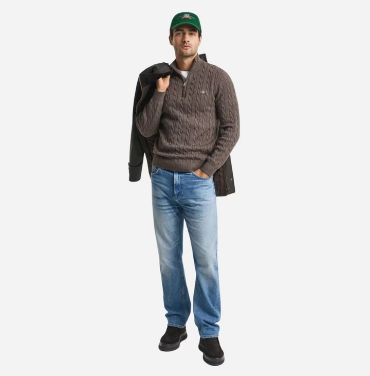 Cotton Cable Half Zip