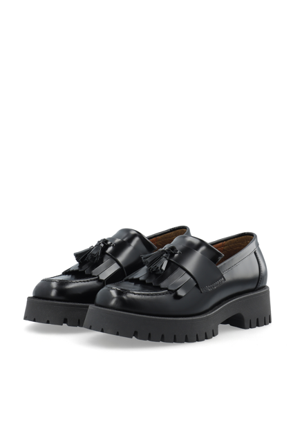 Bialeo Tassle &amp; Fringe Loafer Polido Black