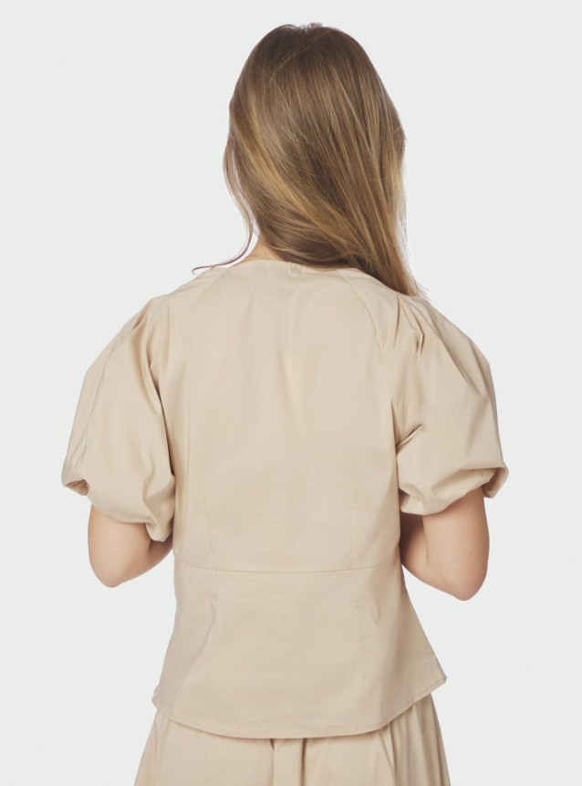 Irina Poplin Blouse Dark Sand
