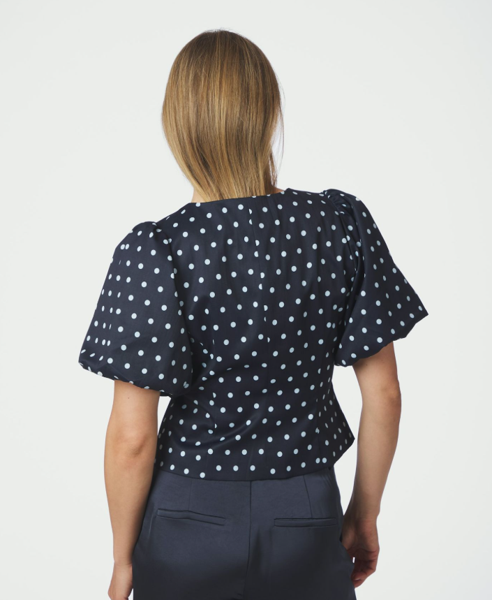 Anela Dot Blouse Navy