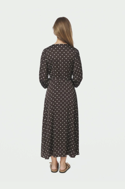 Malinga Dot Dress Dark Brown