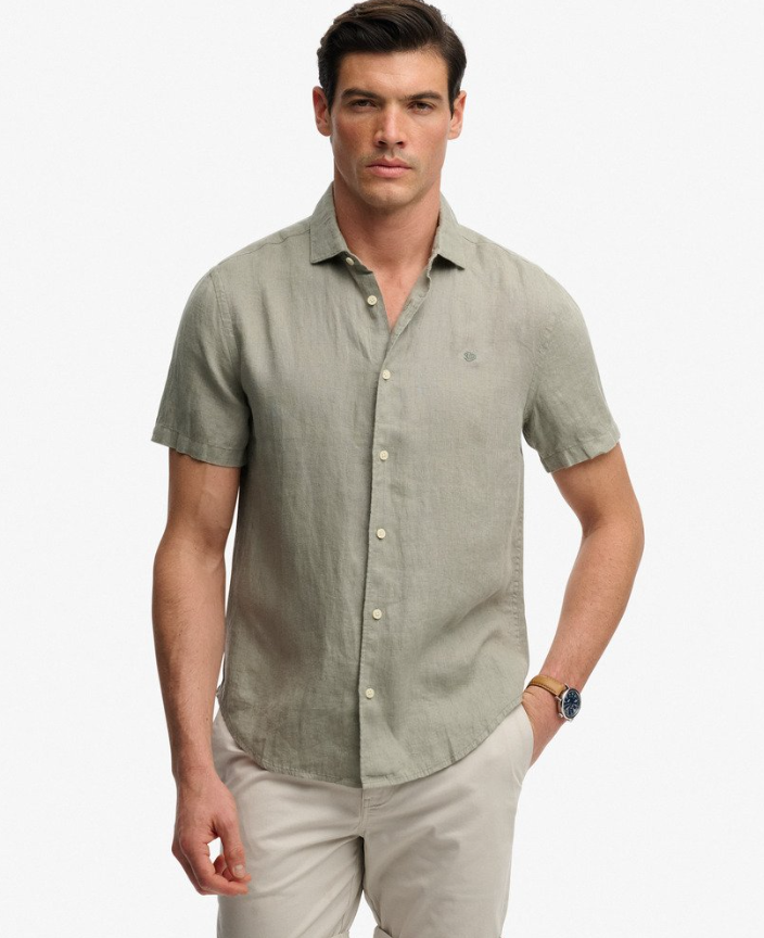 Riviera S/S Linen Shirt Bay Green