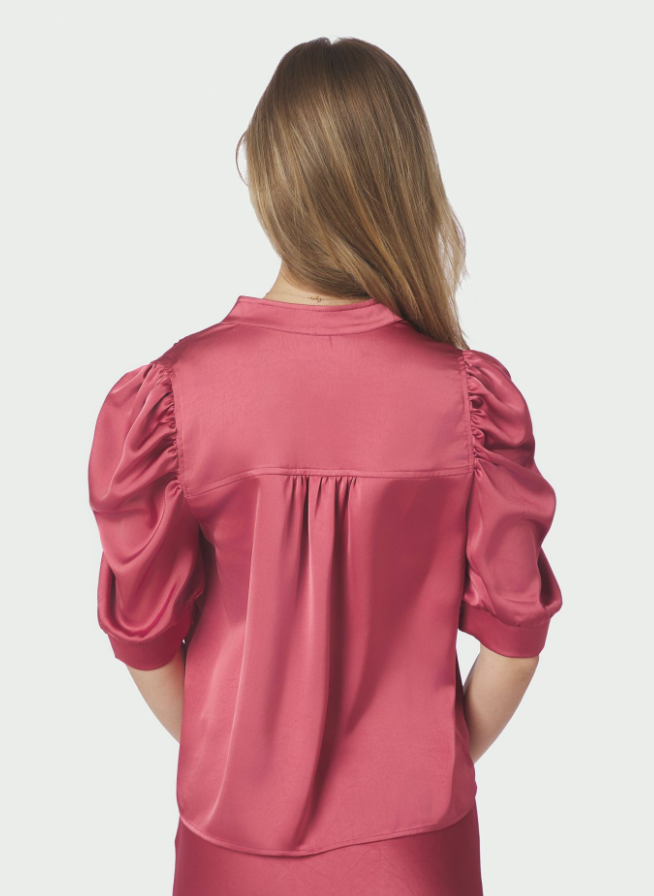 Roella Heavy Sateen Blouse Cherry Pink