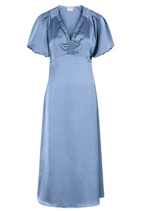 Illiana Heavy Sateen Dress Smoke Blue