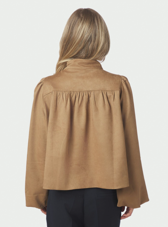 Tirsa Faux Suede Jacket Cognac