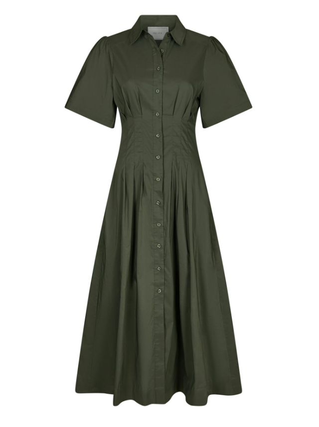Baia Poplin Dress Army