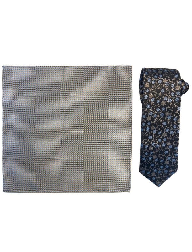 Santi Silkeslips+Lommetørkle Mønstret