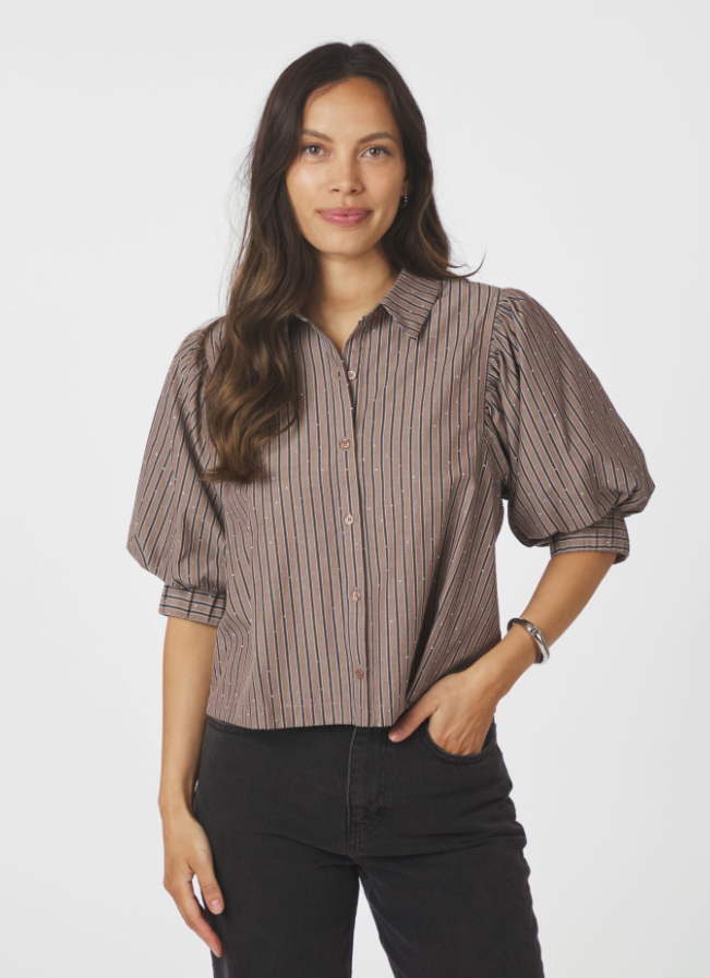 Etta Soft Stripe Stone Shirt