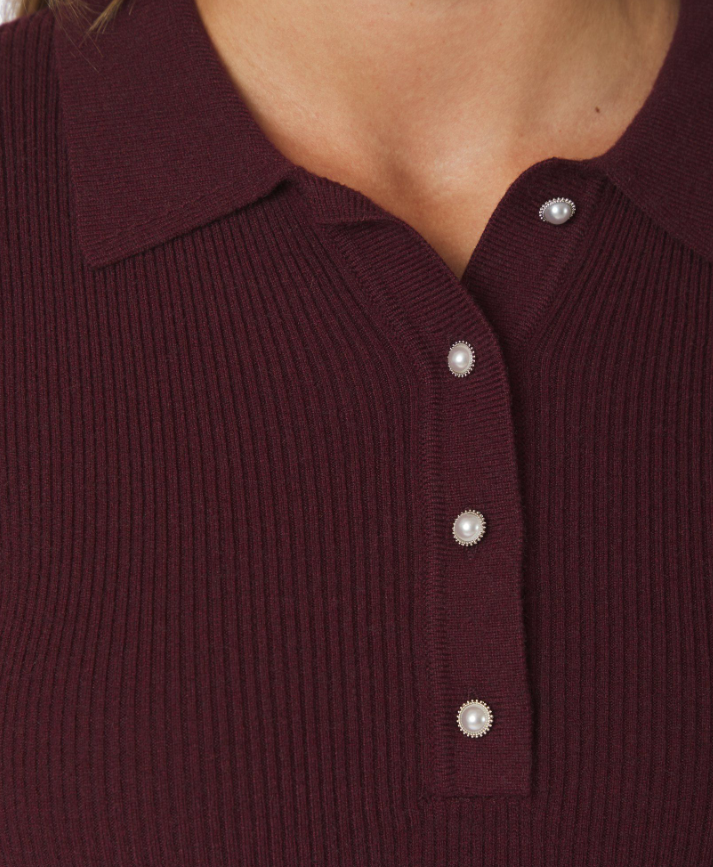 Panama Knit Blouse Wine