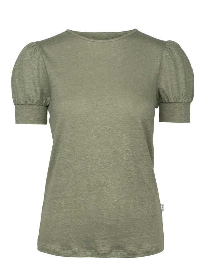 Madeleine Linen Tee Green