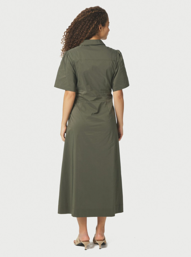 Baia Poplin Dress Army