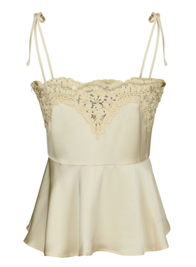 Kaela Heavy Lace Top Light Yellow