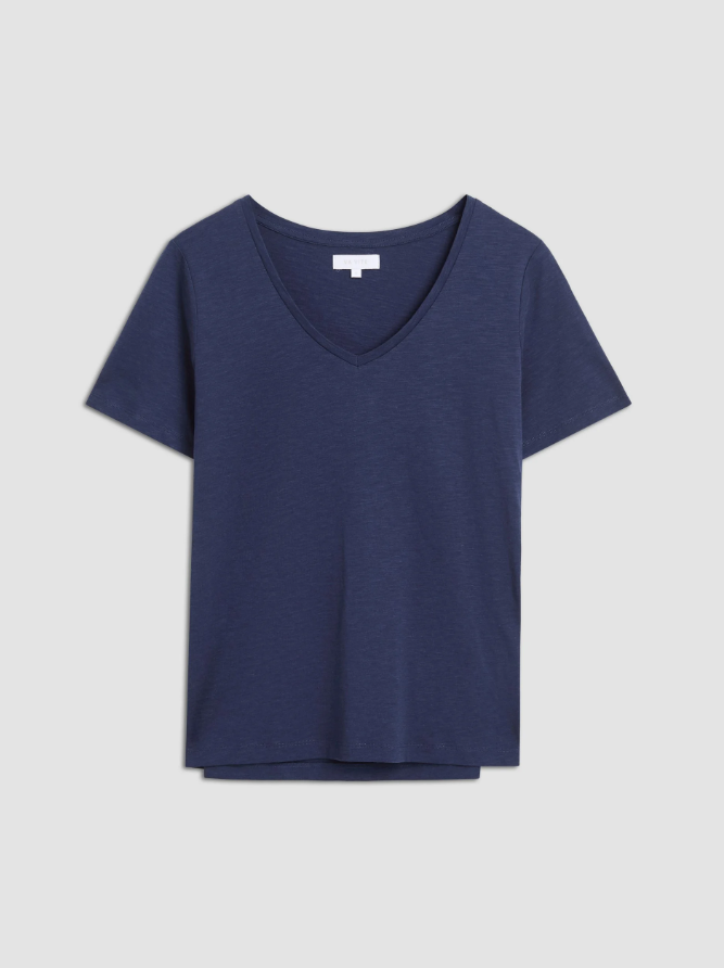 Ava V-Neck T-Shirt Mood Indigo