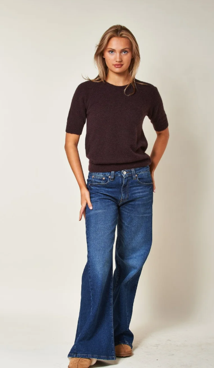 Georgina Short Sleeve Sweater Aubergine