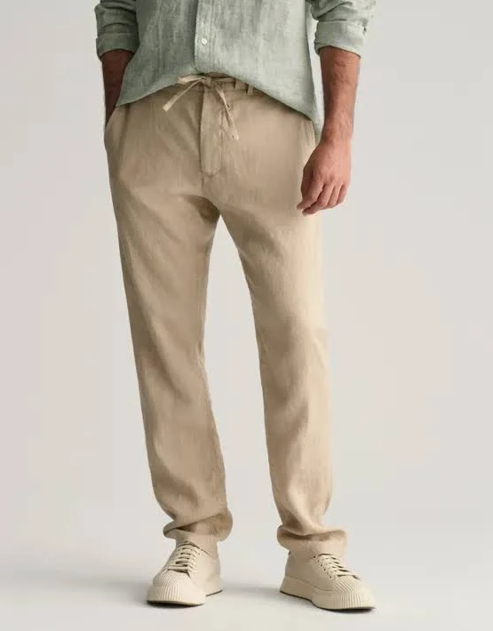 Reg Linen DS Pants Sand