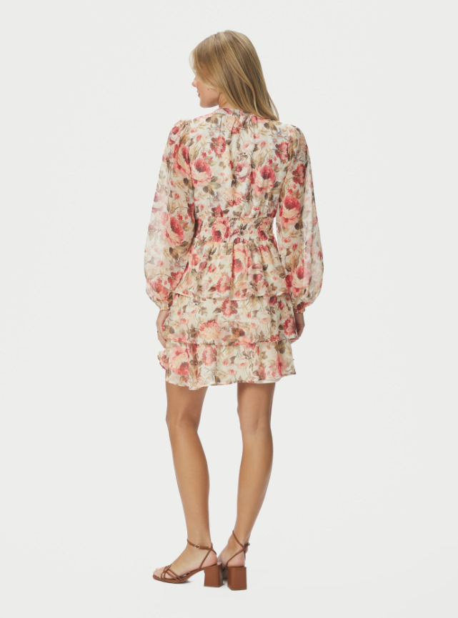 Mia Vintage Flower Dress Creme