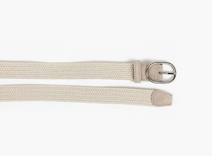 Frida Flettet Strikkbelte Oval Beige