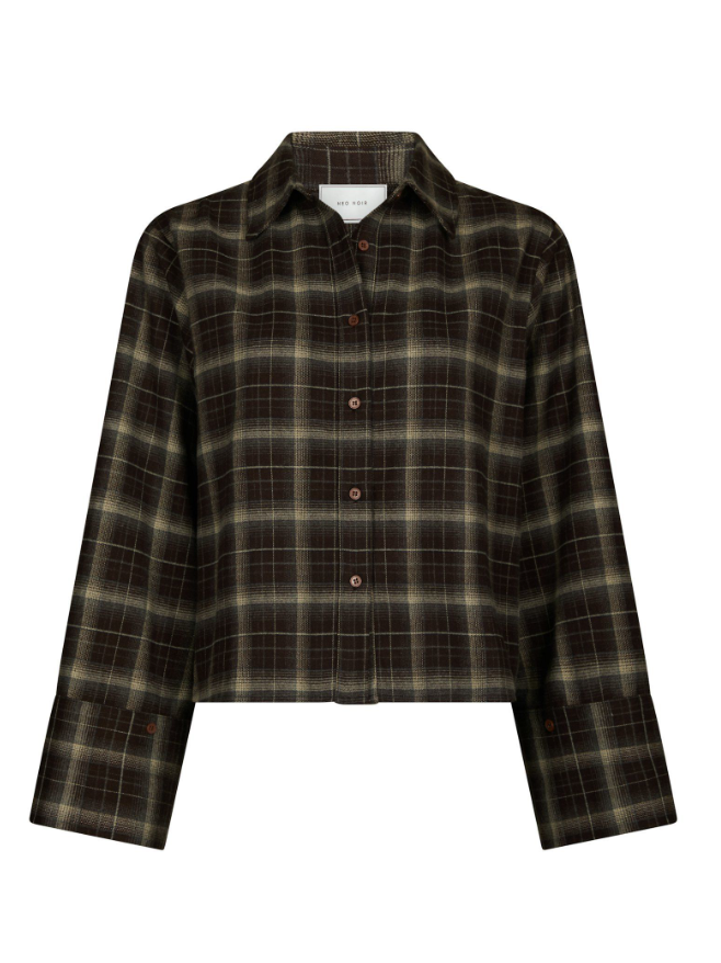 Jaylin Flannel Check Shirt Dark Brown