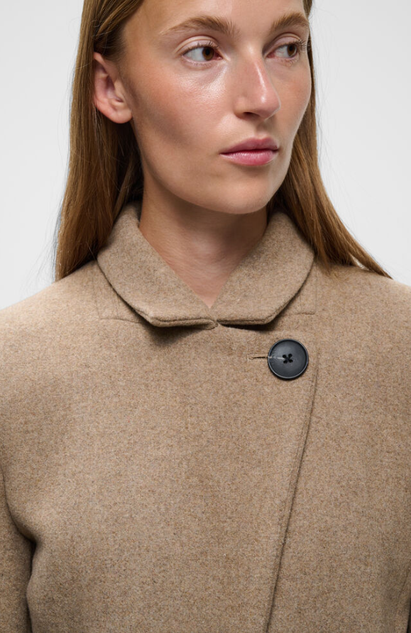 ZorahIW Classic Coat Sandy Grey Melange
