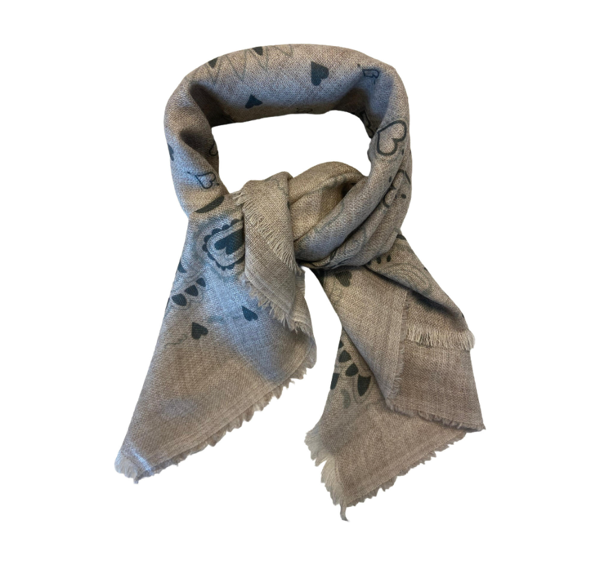 Skjerf Mønstret 85x85 Beige