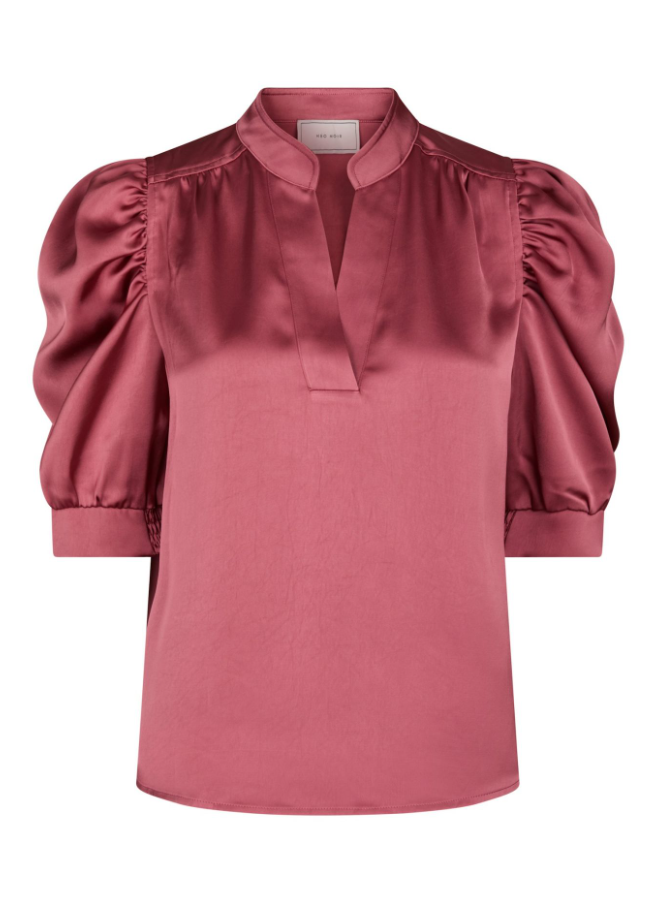 Roella Heavy Sateen Blouse Cherry Pink