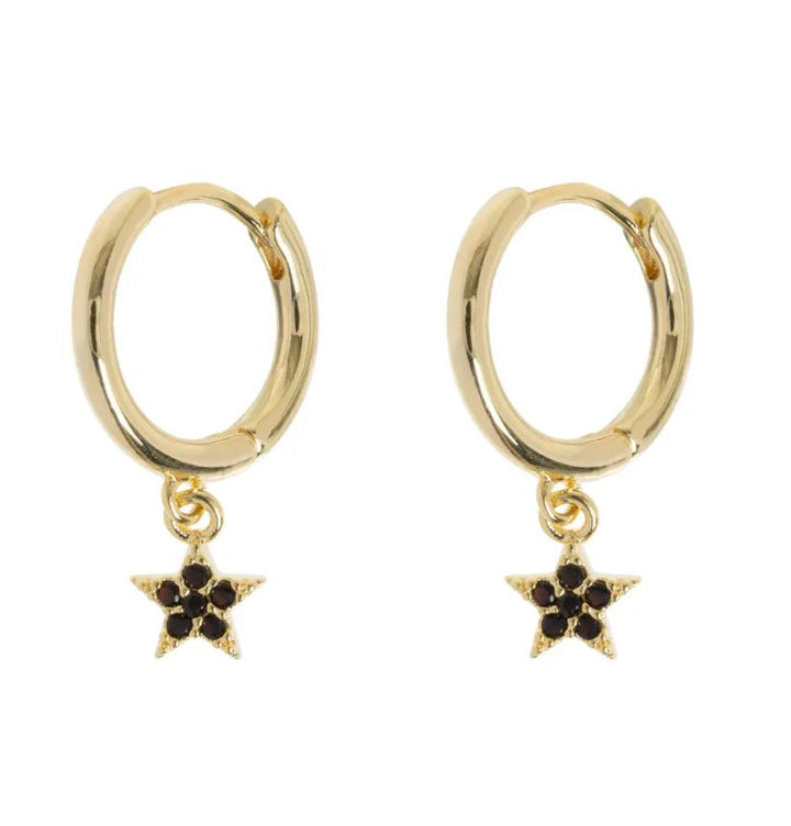 Elvira Crystal Star Hoop Earrings