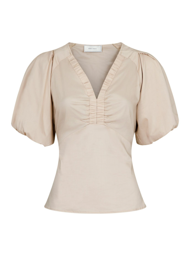 Irina Poplin Blouse Dark Sand