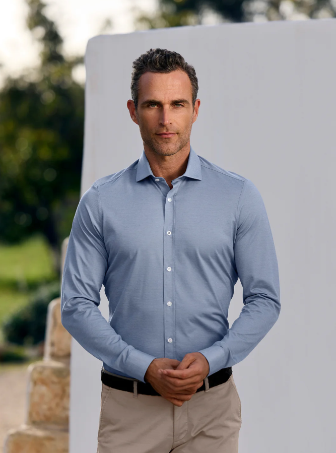Leo Tailor fit Light Blue/Grey