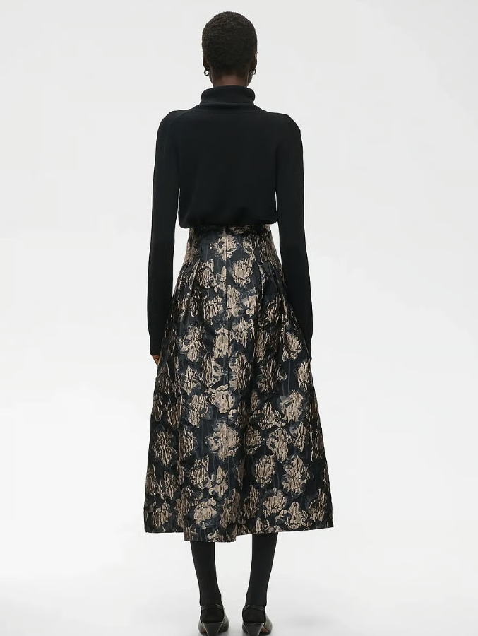 YanceIW Skirt Flower Jacquard