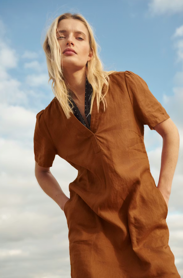 AminasePW Linen Dress Argan Oil