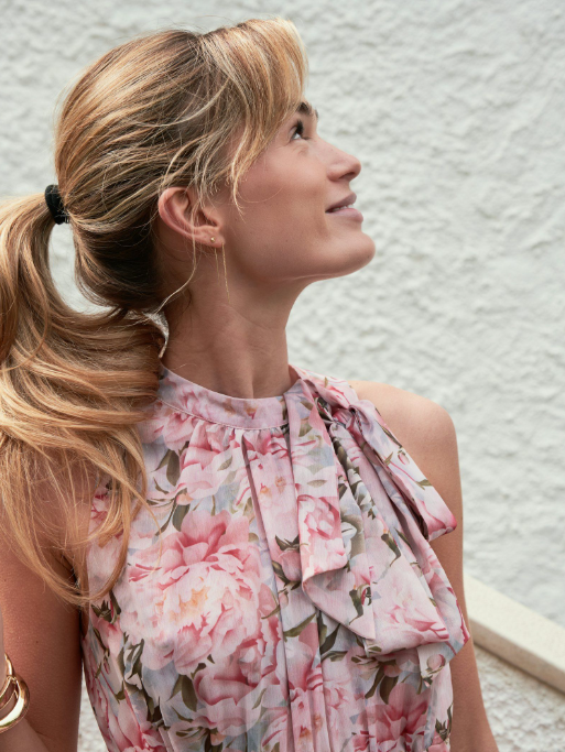 Marli Flower Chiffon Dress