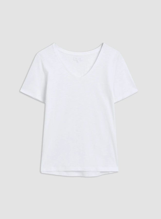 Ava V-Neck T-Shirt Bright White