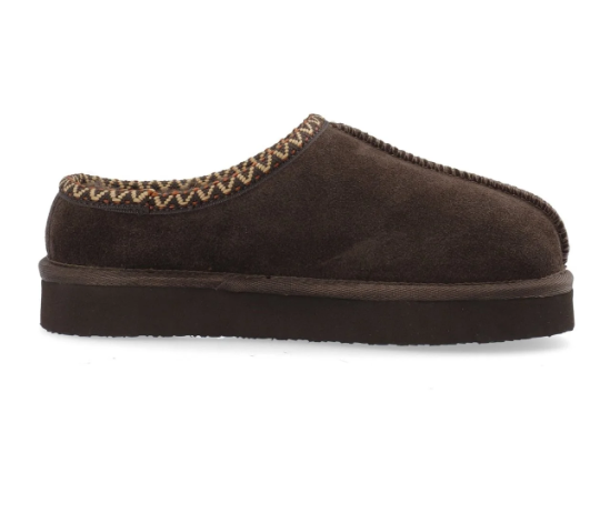 Biasnow Flatform Binded Slip In Shoe Suede Dark Brown