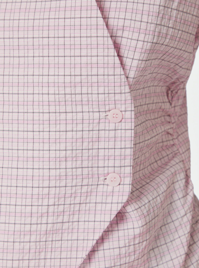 Celest Check Top Light Pink